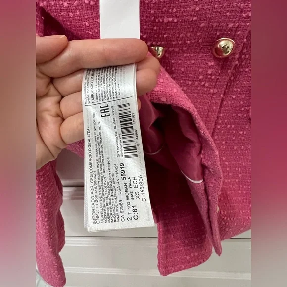 🩷NWOT🩷 MANGO Tweed Lady Jacket in XS - Picture 10 of 10